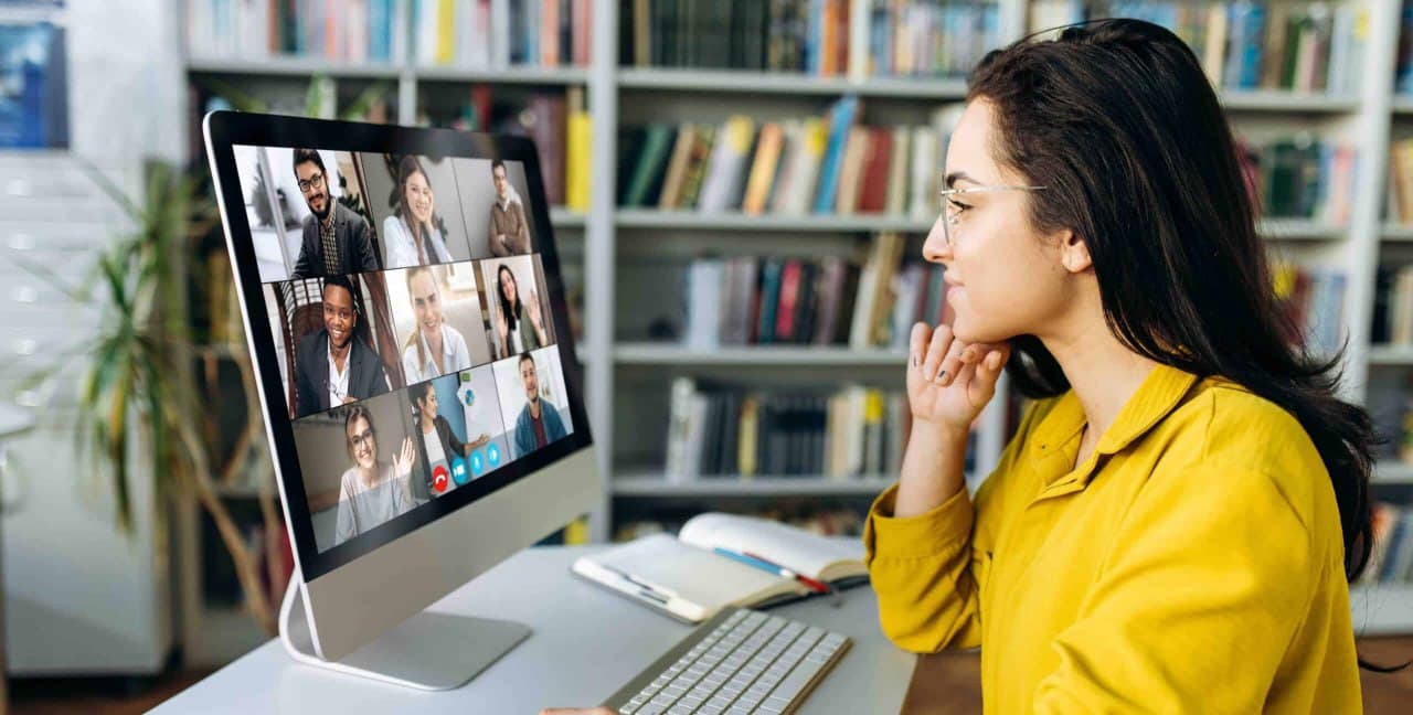 Online English lesson in progress